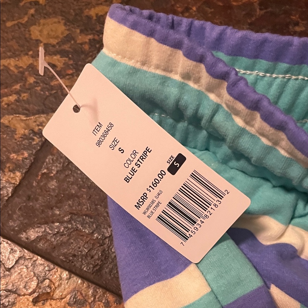 Wildfox Teal and Blue Striped Athletic Shorts (175) - Picture 4 of 4